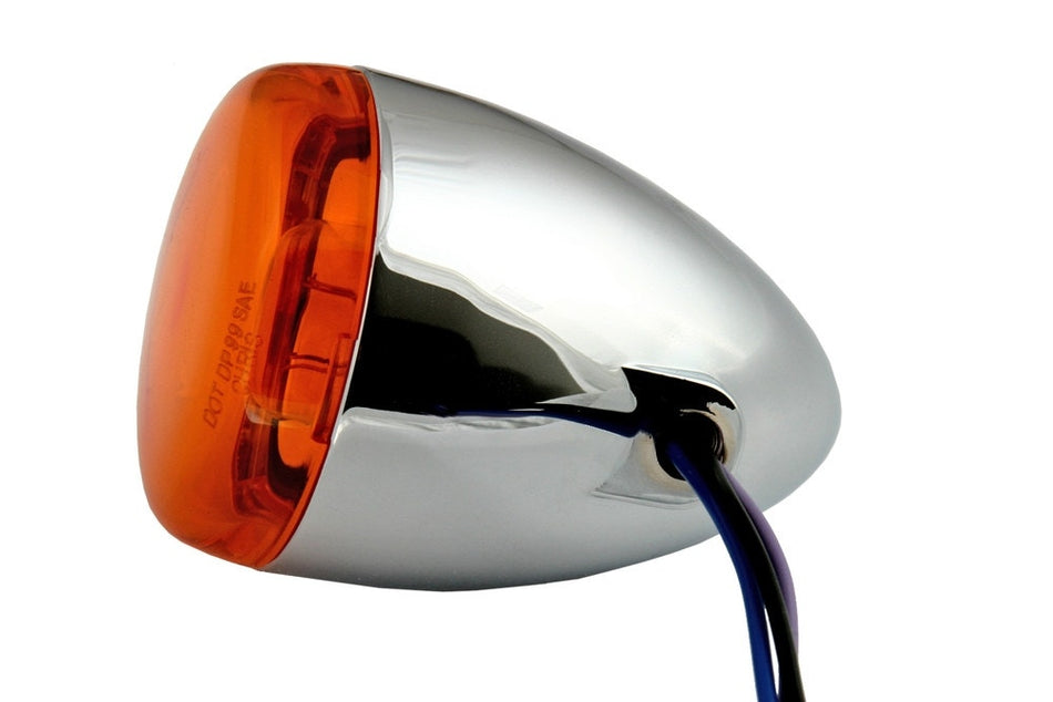 Chris Products 8501A Chrome Amber Bullet Style Turn Signal Assembly