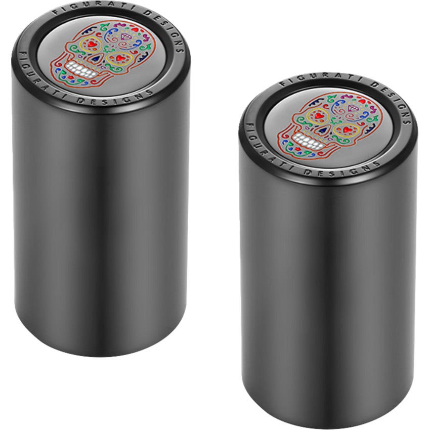 Figurati Designs Long Black W/ Sugar Skull 4 Harley 25.2MM x 45MM
