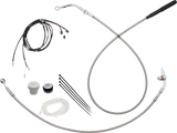 FBI EZ Install Upper Clutch Kit - Quick Connect for 2021-2026 H-D Touring - FLTR '21-'25 / Braided Stainless Steel/Chrome / 18"