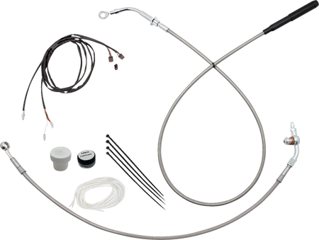 FBI EZ Install Upper Clutch Kit - Quick Connect for 2021-2026 H-D Touring - FLTR '21-'25 / Braided Stainless Steel/Chrome / 18"