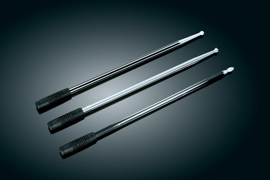 Kuryakyn 864 Billet Hex Grooved Two Tone Black Antenna AM FM WB Harley Touring