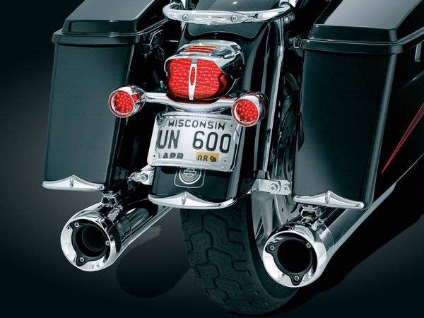 Kuryakyn 8640 Chrome Rear Fender Accent Bezel Trim Harley 04-08 FLH/FLT