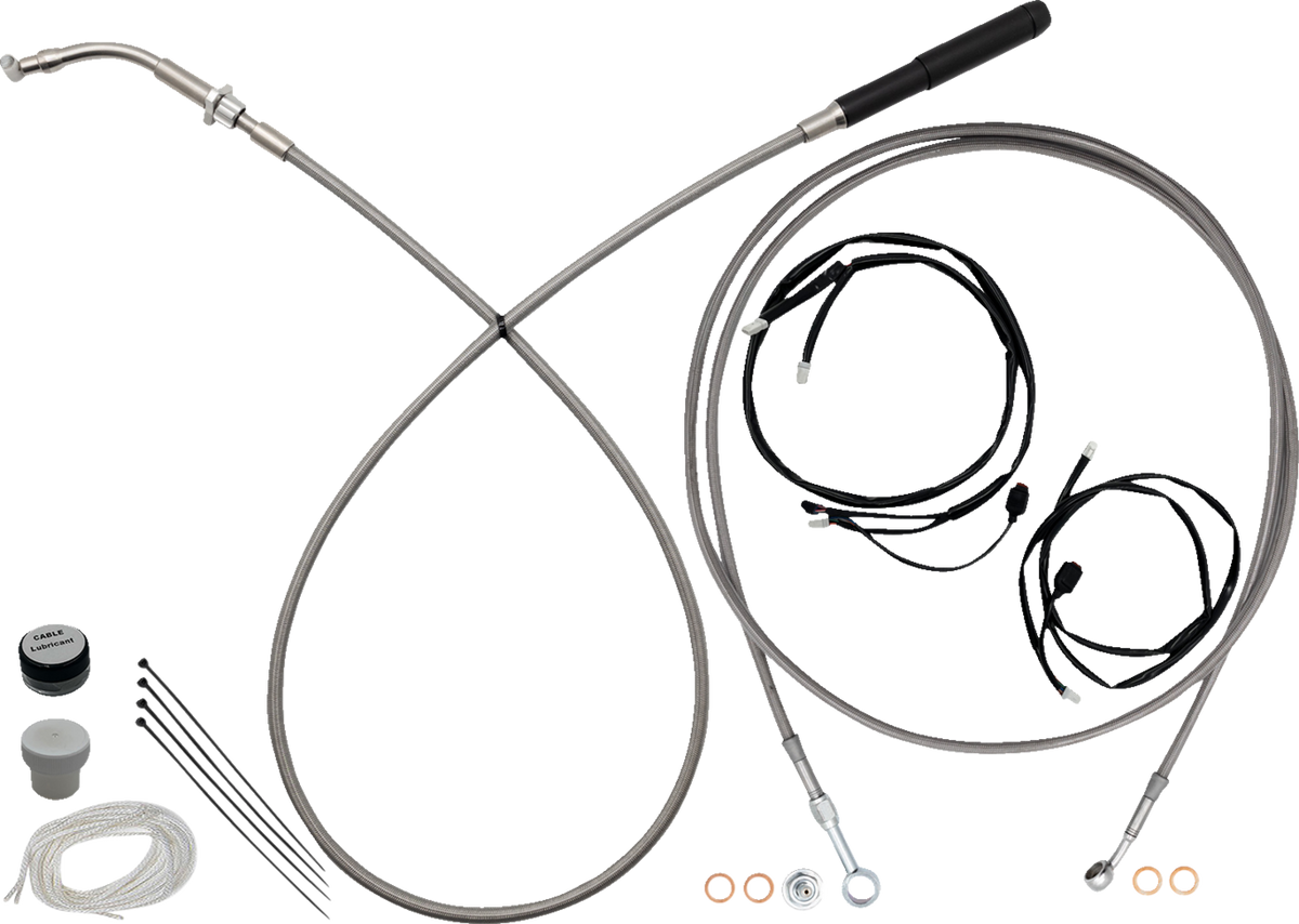 FBI EZ Install Upper Clutch Kit - Full Length for 2015-2026 H-D Touring - FLTR '15-'26 / Braided Stainless Steel / 16"