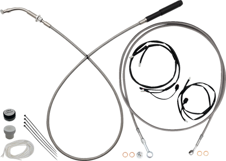 FBI EZ Install Upper Clutch Kit - Full Length for 2015-2026 H-D Touring - FLTR '15-'26 / Braided Stainless Steel / 16"