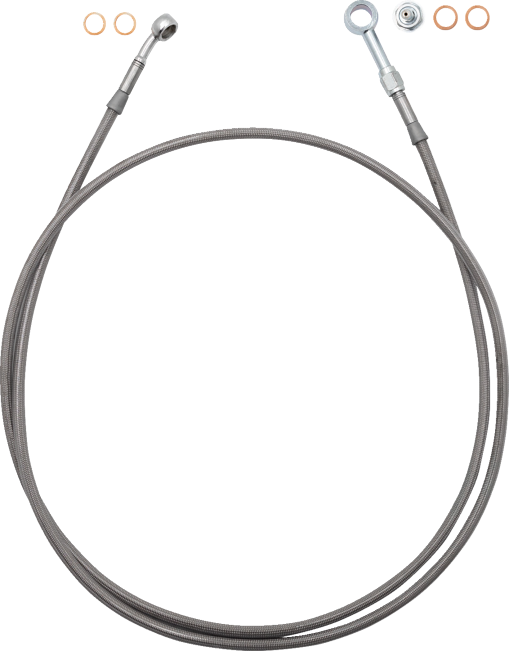 FBI Fat Baggers EZ Install Brake Line for 2008-2026 Harley-Davidson Touring - FLTR '23-'26 / Stainless Steel Braid / 64"
