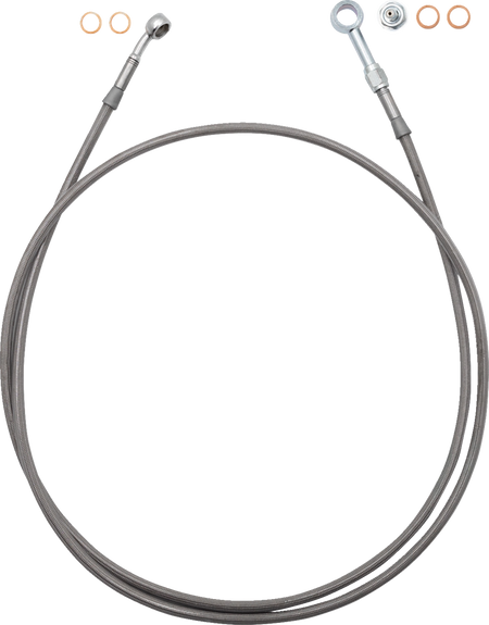 FBI Fat Baggers EZ Install Brake Line for 2008-2026 Harley-Davidson Touring - FLTR '23-'26 / Stainless Steel Braid / 64"