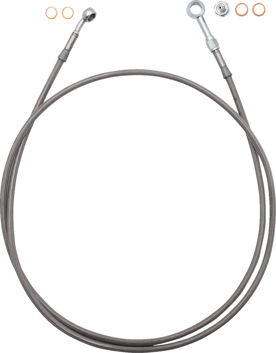 FBI Fat Baggers EZ Install Brake Line for 2008-2026 Harley-Davidson Touring - FLTR '23-'26 / Stainless Steel Braid / 64"