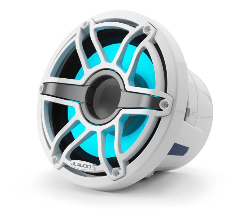 JL Audio 8-Inch Marine Subwoofer Driver W/Transflective LED Gloss White Sport Grille