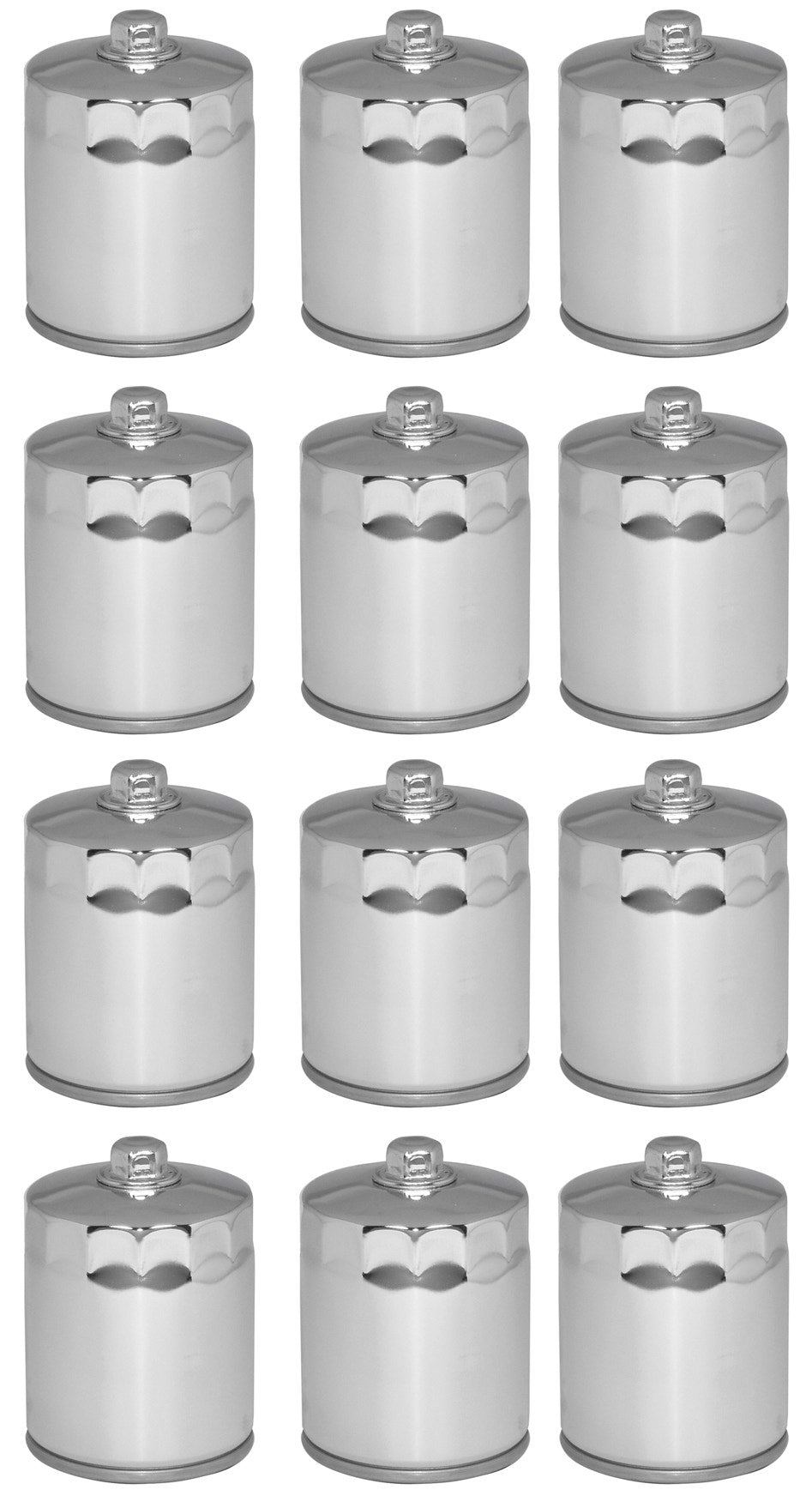 Mid USA 87166 Oil Filter x12 5 Micron Chrome 17mm Top Harley Big Twin & Evo 80-20