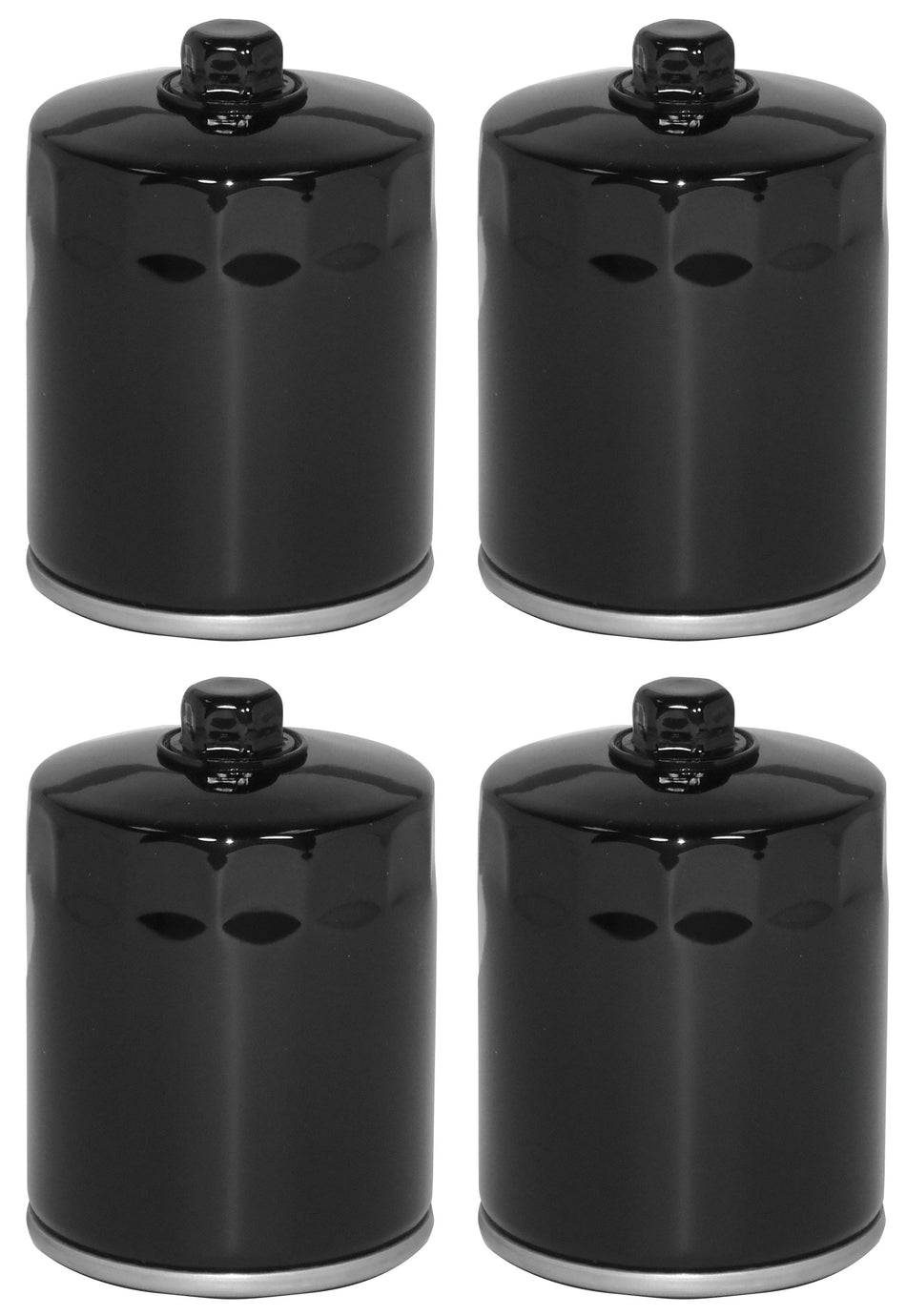 Mid USA 87167 Oil Filter x4 5 Micron Black 17mm Top Harley Big Twin & Evo 80-20