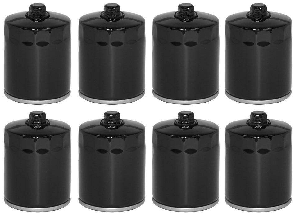 Mid USA 87167 Oil Filter x8 5 Micron Black 17mm Top Harley Big Twin & Evo 80-20