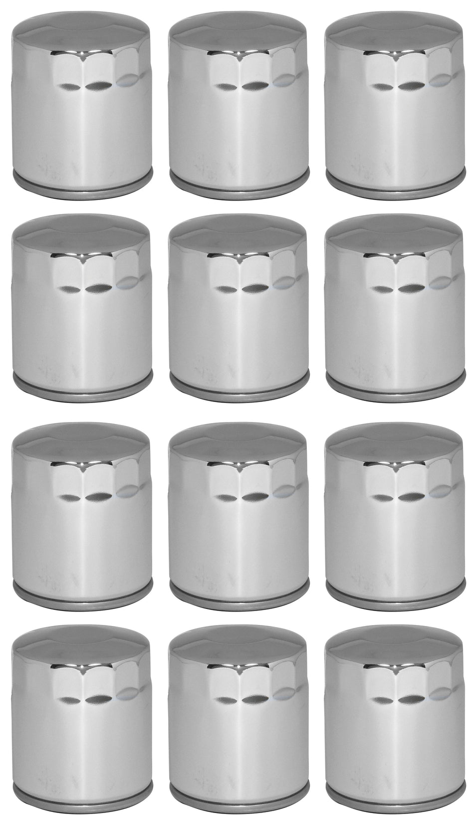 Mid USA 87168 Oil Filter x12 5 Micron Chrome Smooth Top Harley Big Twin & Evo 80-20