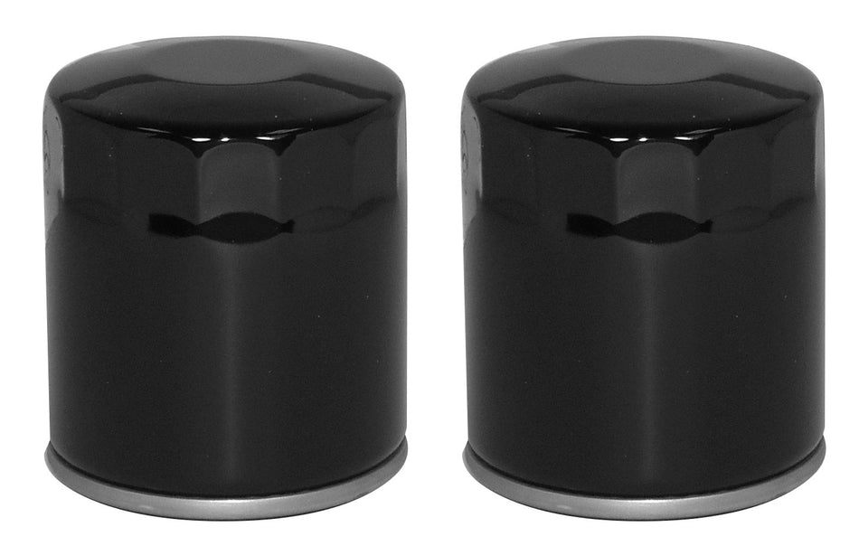 Mid USA 87169 Oil Filter x2 5 Micron Black Smooth Top Harley Big Twin & Evo 80-20