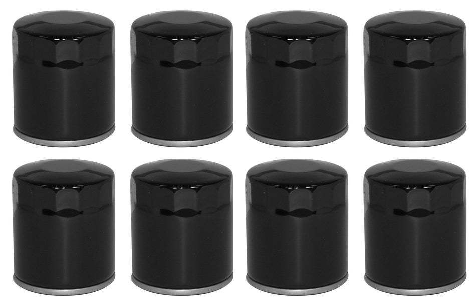 Mid USA 87169 Oil Filter x8 5 Micron Black Smooth Top Harley Big Twin & Evo 80-20