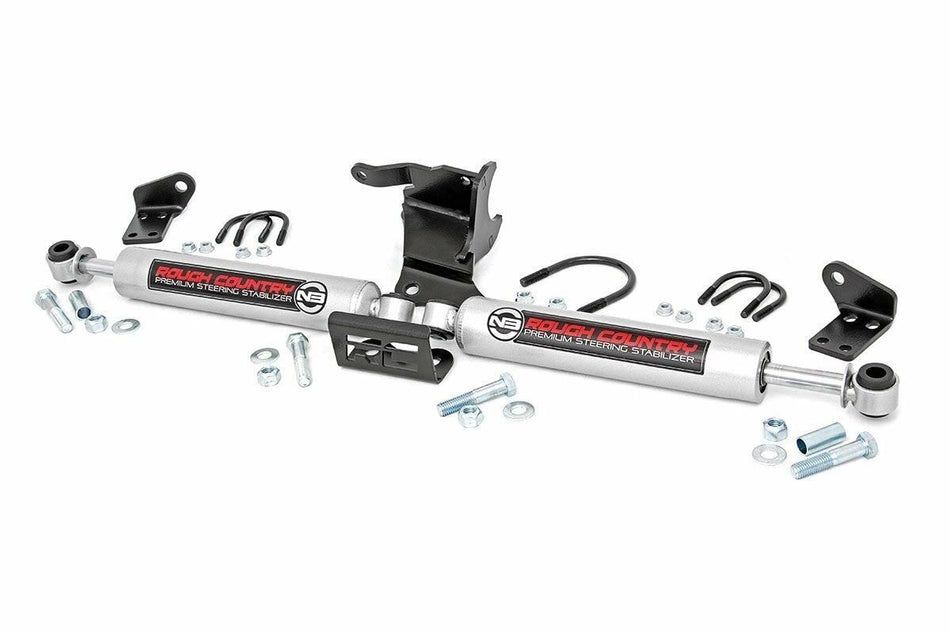 Rough Country 87304 Dual Steering Stabilizer for 18-Up Jeep Wrangler Gladiator