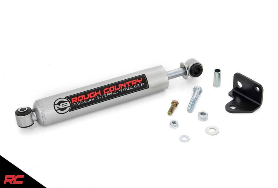 Rough Country 8730630 N3 Steering Stabilizer Damper for 07-18 Jeep Wrangler JK