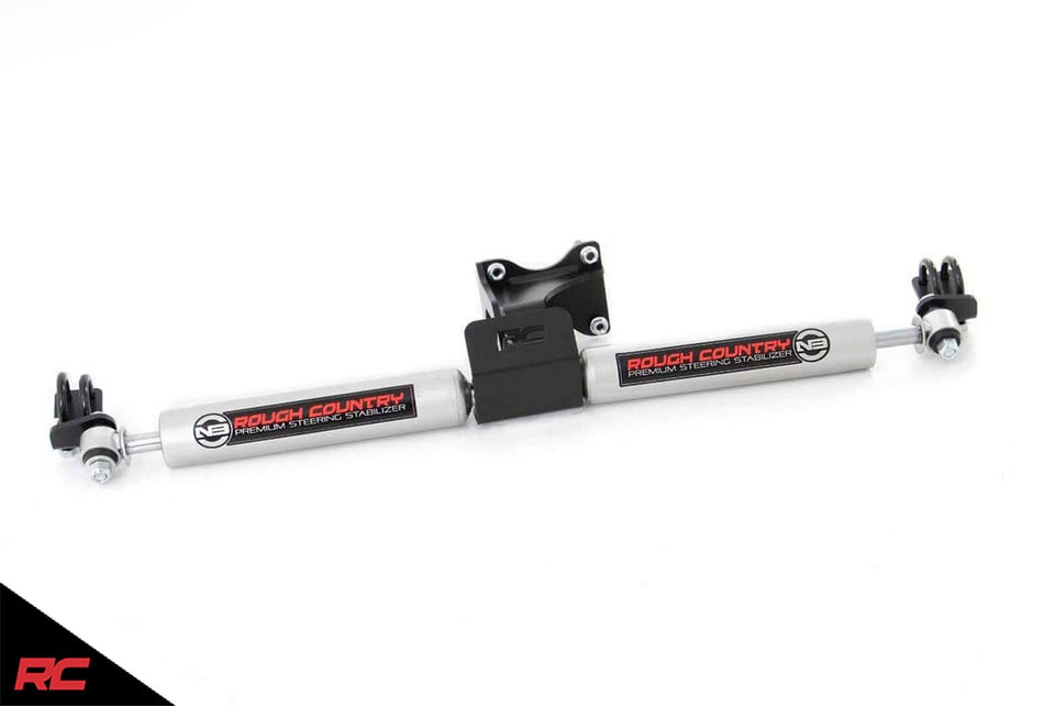 Rough Country 8734930 Dual N3 Steering Stabilizer for 2007-2018 Jeep Wrangler JK