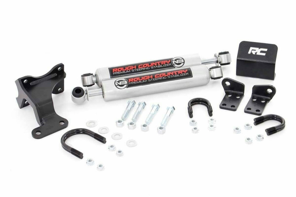 Rough Country 8734930 Dual N3 Steering Stabilizer for 2007-2018 Jeep Wrangler JK