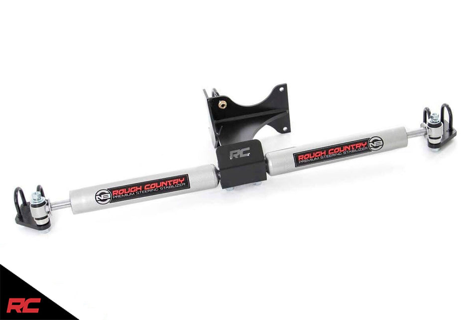 Rough Country 8749130 Dual Steering Stabilizer 05-19 Ford Super Duty F250 F350