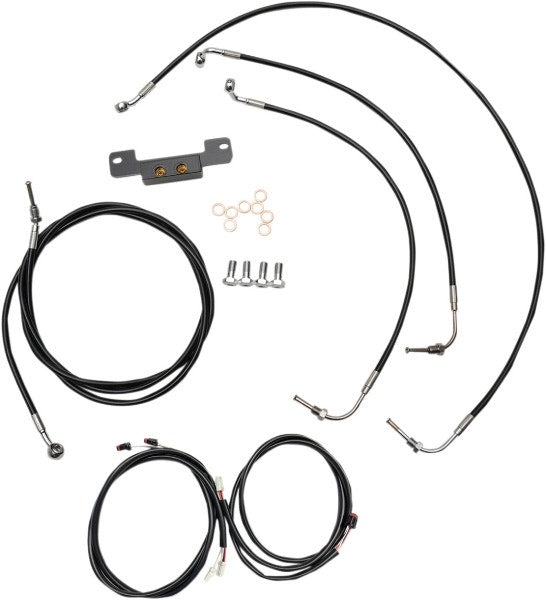 LA Choppers Plug Play Cable Wire Kit 18-20 Apes No ABS Black Harley Touring 17-Up