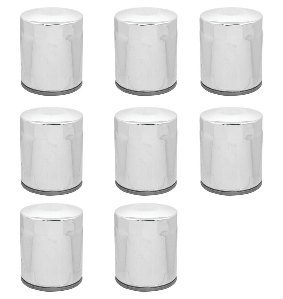 Chrome 10 Micron Oil Filter x8 Custom Chrome Harley Twin Cam M8 Repl 63798-99