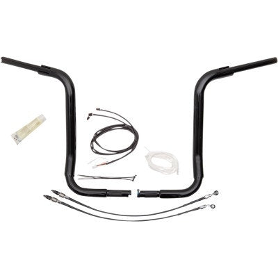 FBI Fat Baggers 1-1/2 Black 16" EZ Install Rounded Top Handlebar Cable PKG FLH 14-20