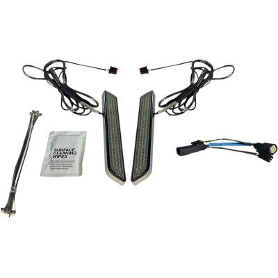 Custom Dynamics LED Front Fork Lightz Smoke Lens Chrome Harley FLH/T X 10-13