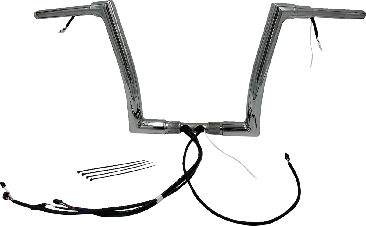FBI Fat Baggers Wired 1-1/2" Flat Top Handlebar Kits for FLTR '21-'25 - Chrome / 12"