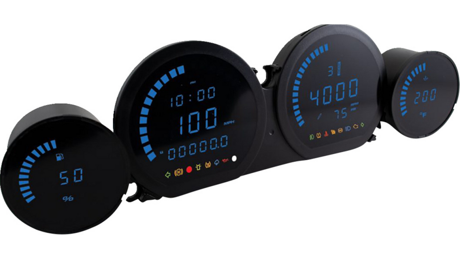 Koso HD-03 Four-Piece Blue Gauge Kit 4 Harley 14-23 Touring Models