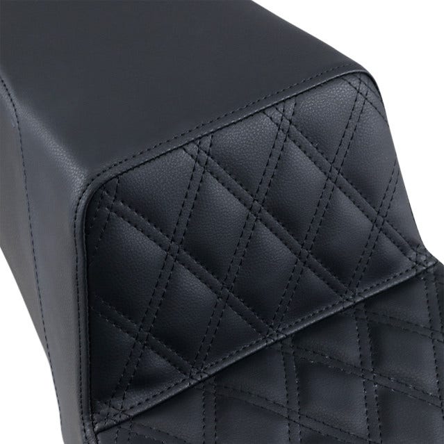 Saddlemen Black Front Lattice Stitch LS Diamond Step Up Seat Harley FLH 97-07