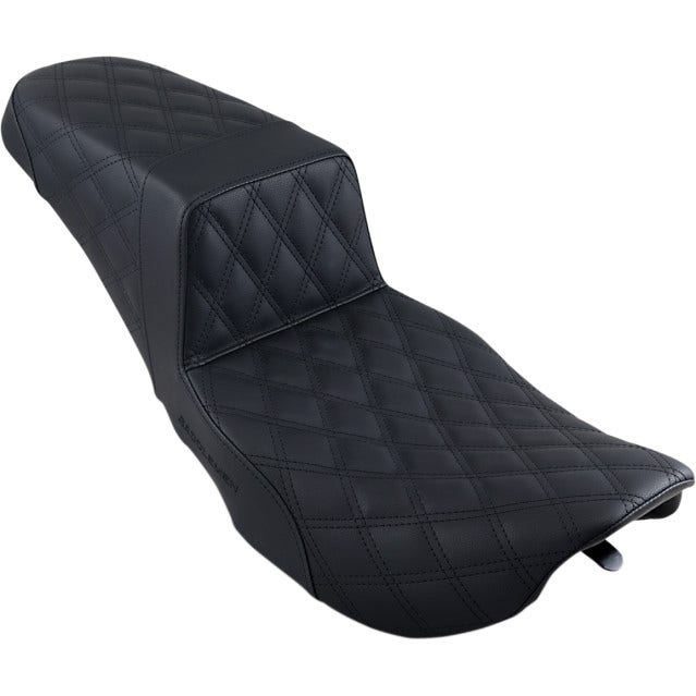 Saddlemen Black Full Lattice Stitch LS Diamond Step Up Seat Harley FLH 97-07