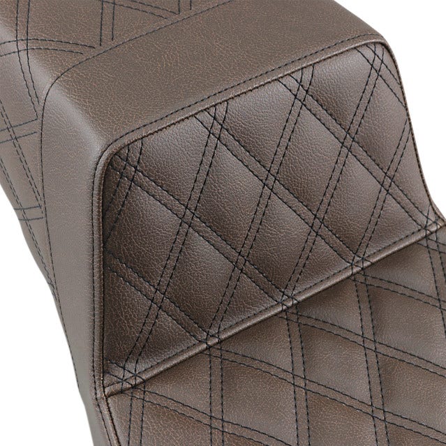 Saddlemen Brown Full Lattice Stitch LS Diamond Step Up Seat Harley FLH 97-07