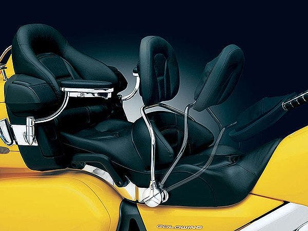 Kuryakyn 8990 Chrome Quick Release Rider Backrest for 01-10 Honda GL1800 (ea)