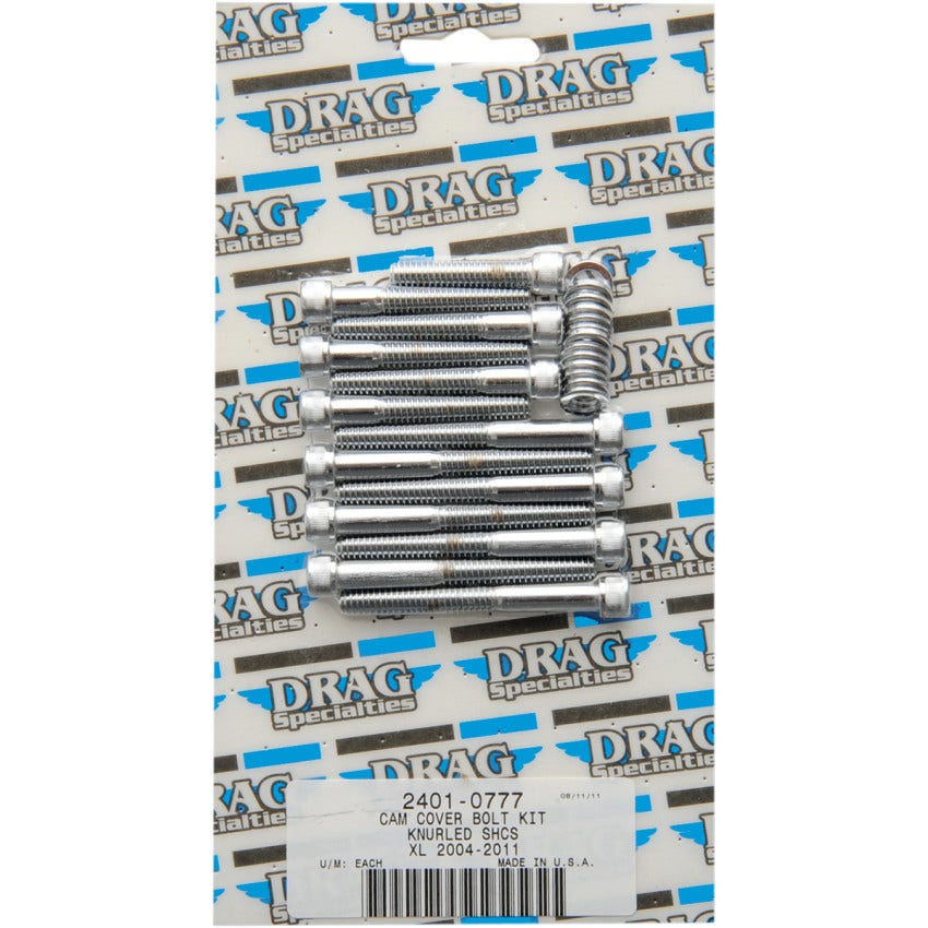 Drag Specialties Chrome Knurled Cam Cover Bolt Kit 4 Harley  04-22 XL Models