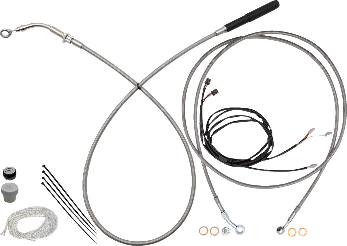 FBI EZ Install Upper Clutch Kit - Full Length for 2015-2026 H-D Touring - FLTR '21-'25 / Braided Stainless Steel / 16"