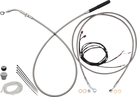 FBI EZ Install Upper Clutch Kit - Full Length for 2015-2026 H-D Touring - FLTR '21-'25 / Braided Stainless Steel / 16"