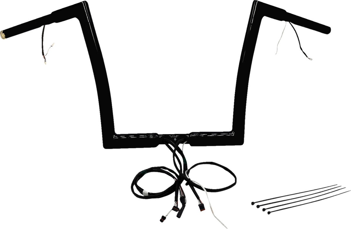 FBI Fat Baggers Wired 1-1/4" Flat Top Handlebar Kits for 15 FLTRX/S - Black / 12"