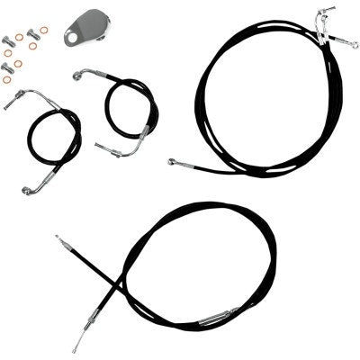 LA Choppers LA-8050KT-19B Extended Cable Kit 18"-20" Handlebars Harley FLT 08-13