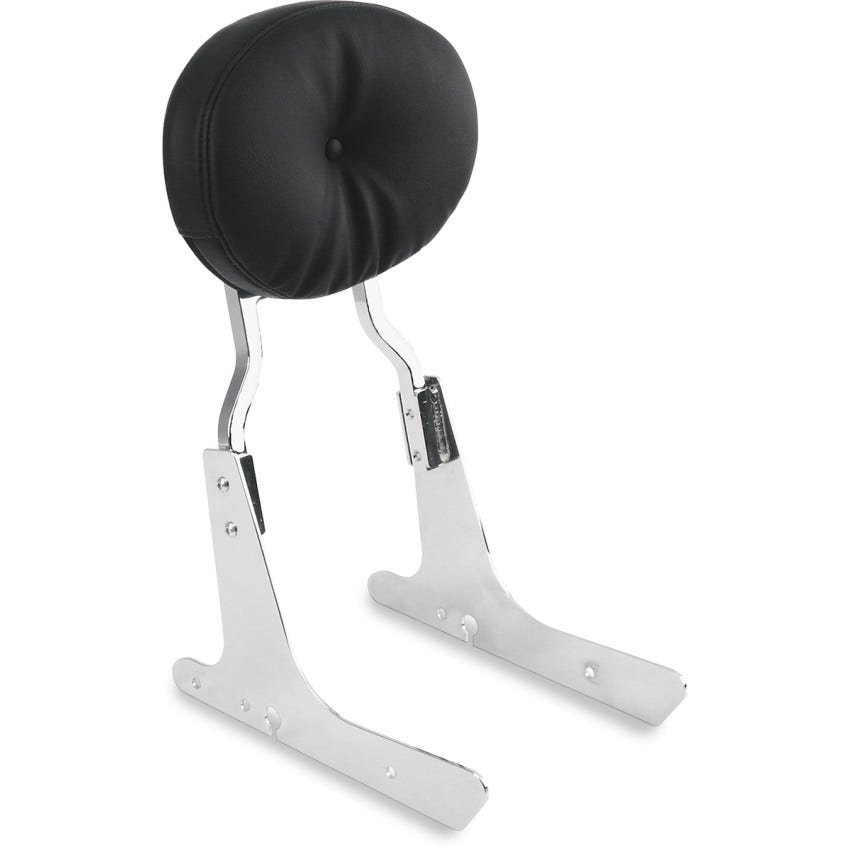 Drag Oval Black Pillow Style Backrest Pad for Square Sissy Bars for Harley