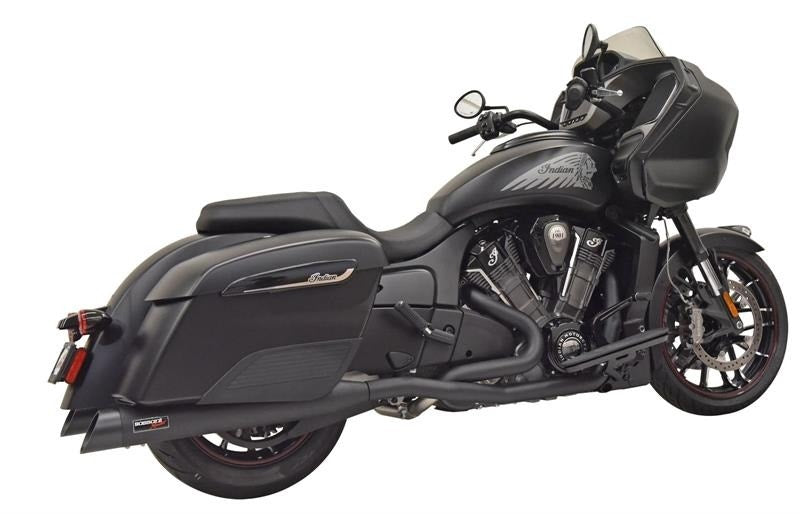 Bassani Xhaust 8H16SB Black 4" True Duals Exhaust System Indian Challenger 20