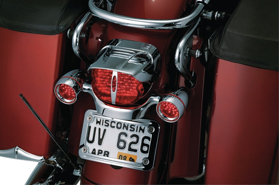 Kuryakyn 9008 Chrome Rear Taillight Bezel Visor WIthout Slots H-D '73-'17