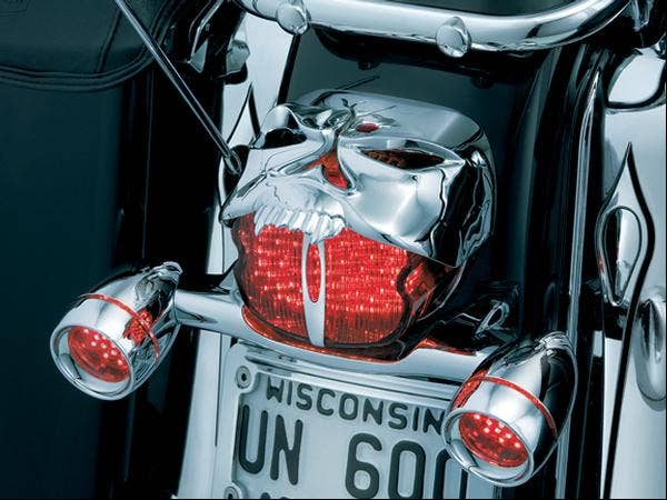 Kuryakyn Chrome Zombie Rear Fender Taillight Cover for Harley