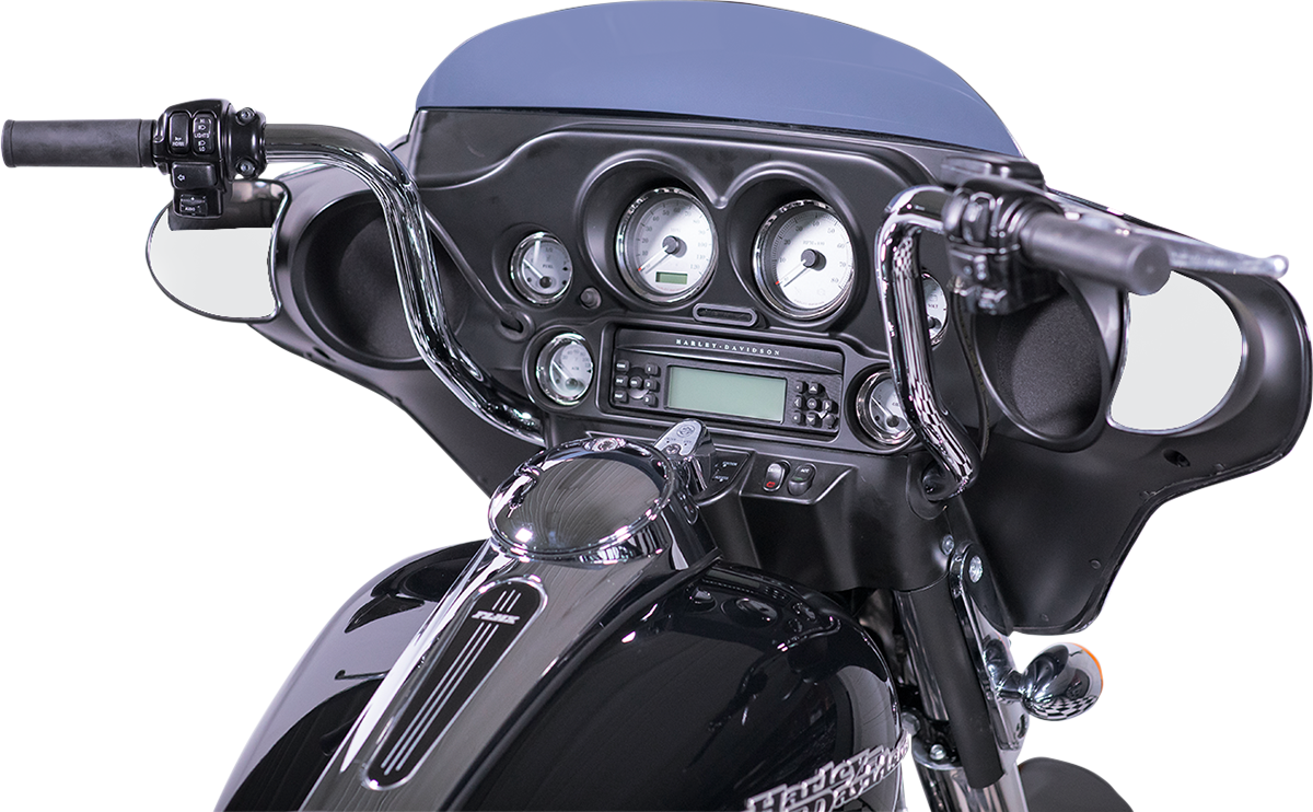 FBI Fat Baggers 1-1/4" EZ Round Top Handlebars for Harley-Davidson FLH/X '86-'22 - Chrome / 12"