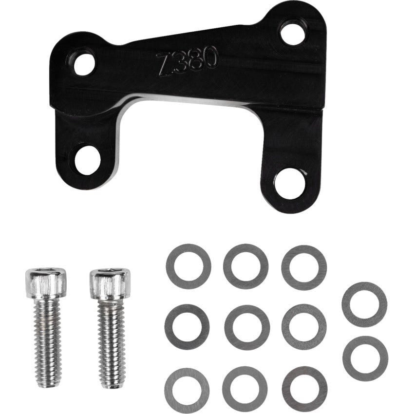 RC Components Black Front 320 MM Caliper Adapter Bracker For Harley