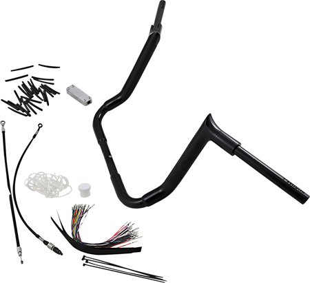 FBI Fat Baggers 1-1/2" EZ Pointed Top Handlebar Kits for FLH/X '08-'13 - Black / 14"