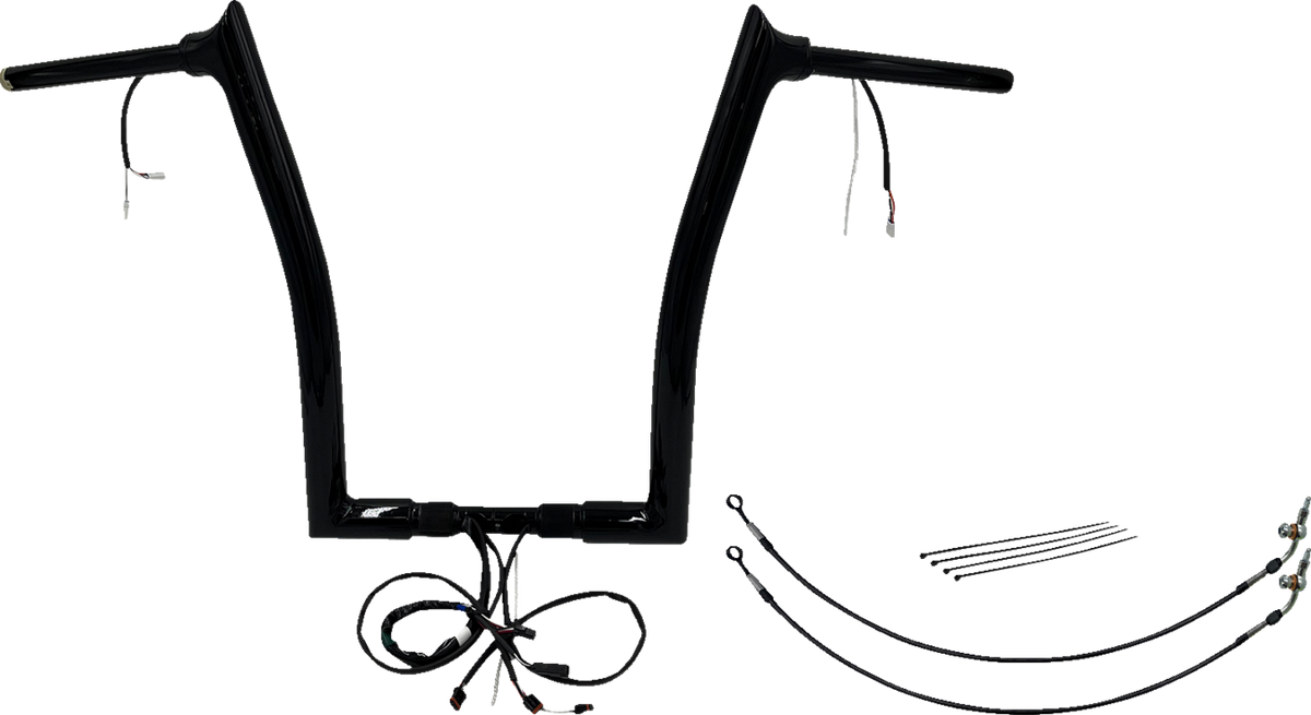 FBI Fat Baggers Wired 1-1/2" Pointed Top Handlebar Kits for FLTR '15 - Black / 16"