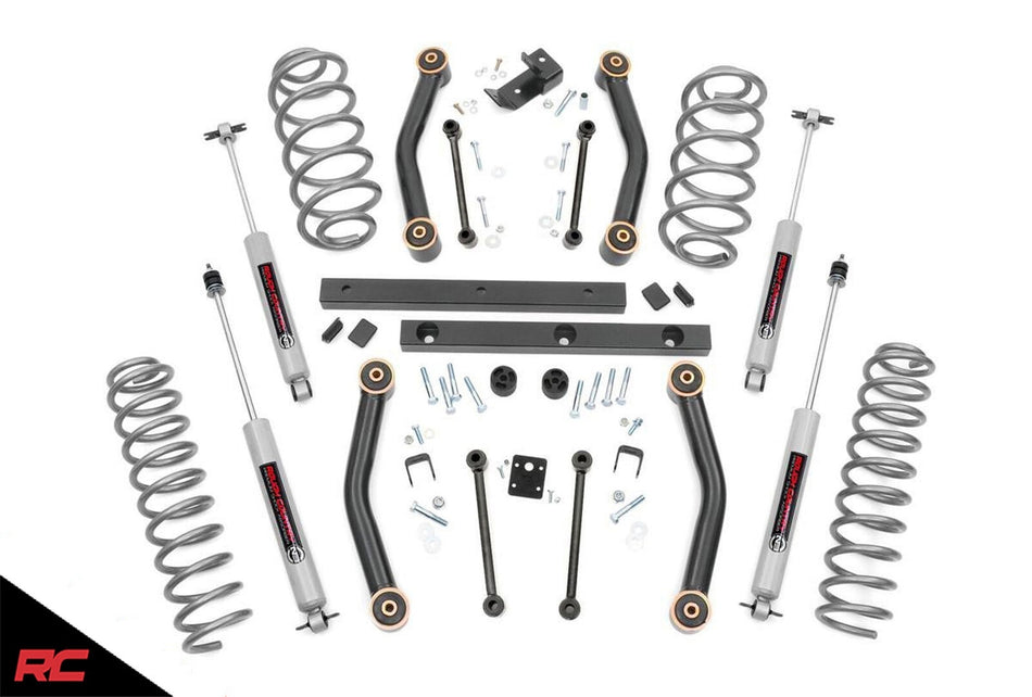 Rough Country 90630 4" Lift Kit w/ N3 Shocks for 1997-2002 Jeep Wrangler TJ 4WD