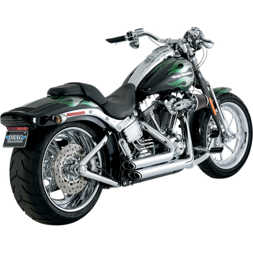 Vance & Hines 17222 Shortshots Staggered Exhaust System - Chrome - Harley Softail