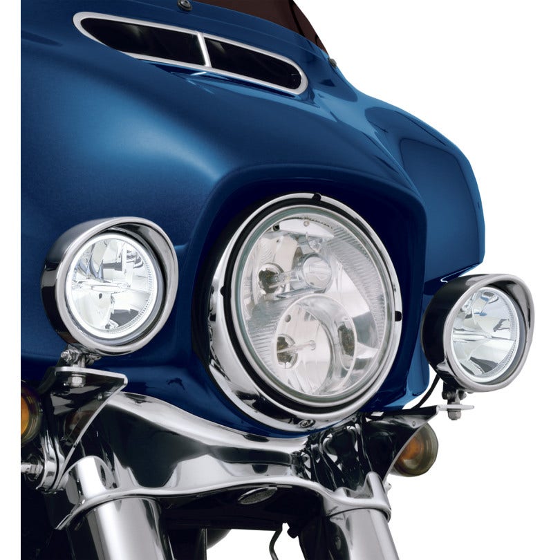 Show Chrome LED 3.5" Chrome Driving Passing Light Kits for Harley FLH/T 93-17