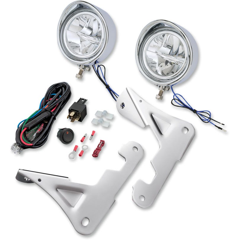 Show Chrome LED 3.5" Chrome Driving Passing Light Kits for Harley FLH/T 93-17